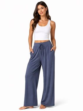 CALIA by Carrie Underwood Wide-Leg Drawstring Pants in Slate Blue